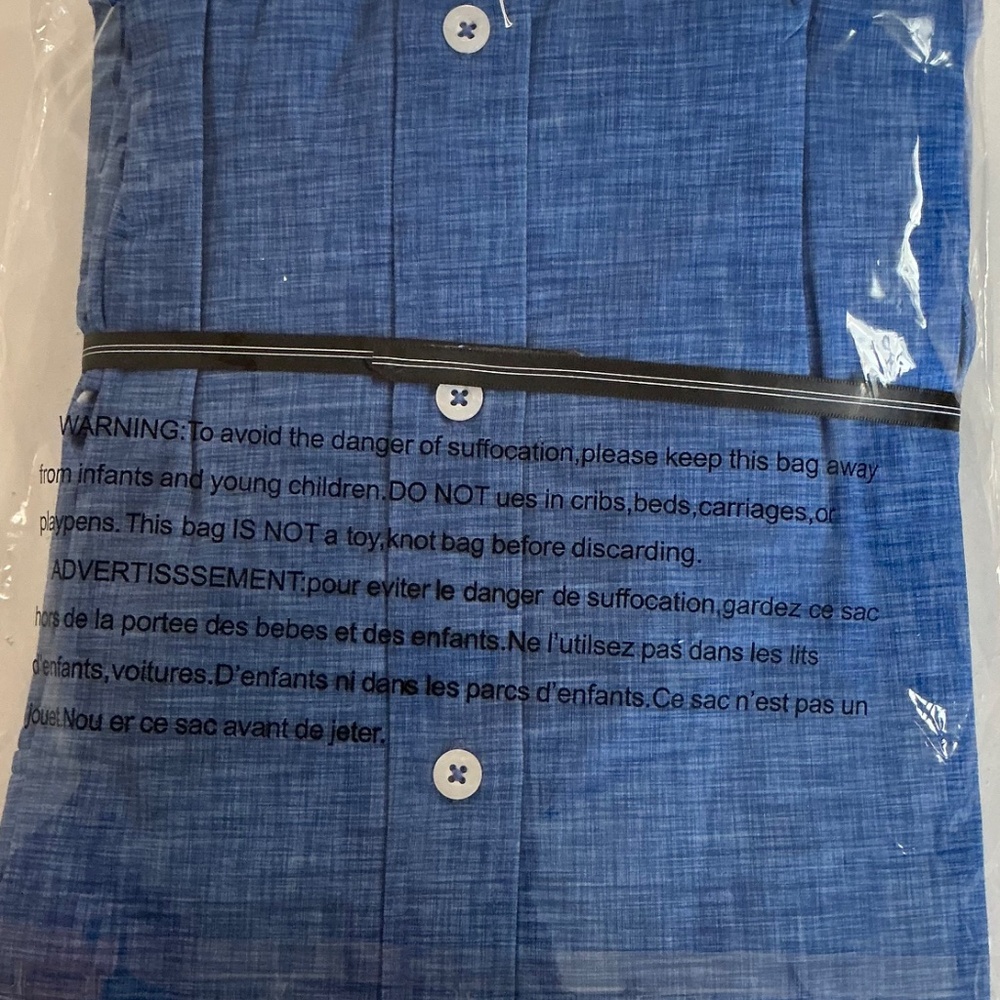 NWT Mens Buttercloth Rustic Terrain Icy Cotton True Blue Heather Dress shirt XL - Picture 4 of 5